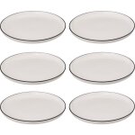 Secret de gourmet - assiettes � d�ner en porcelaine alix, bord noir, 6 pi�ces x � 27 cm