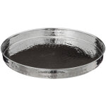 Secret de gourmet - plateau de présentation en inox martelé d 35 cm Secret de gourmet - plateau de présentation en inox martelé d 35 cm
