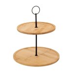 Secret de gourmet - serviteur rond bambou '2 Étages' 28cm beige Secret de gourmet - serviteur rond bambou '2 Étages' 28cm beige