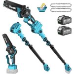 Seesii 2 - en - 1 tron�onneuse t�lescopique & mini tron�onneuse, tondeuse electrique sans balais de 6 ...