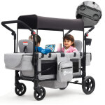 Sekey bollerwagen pliable pour enfants ? poussette pour 2 enfants avec poign�e double et harnais de s�curit� ...