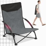 Sekey chaise pliante de plage ? fauteuil pliable l�ger � assise basse avec dossier confortable ? charge ...