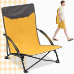 Sekey chaise pliante de plage ? fauteuil pliable l�ger � assise basse avec dossier confortable ? charge ...