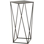 Aubry gaspard - sellette design en mtal noir 60 x 60 x 80 cm