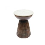 Pier import - sellette ronde bois et marbre d39 cm Pier import - sellette ronde bois et marbre d39 cm