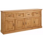 Buffet enfilade 4 portes 4 tiroirs ? bois massif fsc� ? style maison de campagne ? rangement �l�gant ...