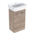 Selnova square - meuble avec lave - mains, 36 x 65 x 25 cm, 1 porte, g / d, noix de hickory 502. 744. ...