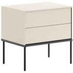 Selsey bellezo ? table de chevet avec deux tiroirs, 56 cm, cr�me