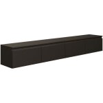 Selsey - bemmi - meuble tv 4 portes - suspendu - 200 cm - noir