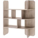 Selsey - contle ? biblioth�que basse avec niches ouvertes ? 120 cm ? d�cor ch�ne