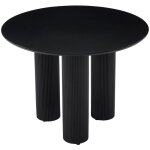 Selsey fascons ? table � manger ronde avec pieds colonnes cannel�s, noir 100 cm