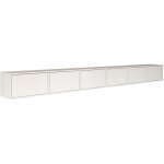 Selsey ? meuble tv mural 300 cm avec 6 abattants ? panneau lamin� blanc ? syst�me push - to - open ? ...