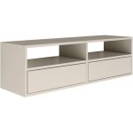 Selsey - framme ? meuble tv suspendu  deux abattants et tagres ouvertes ? gris cachemire ? 100 cm