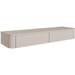 Selsey ? meuble tv mural suspendu 140 cm ? gris cachemire ? mdf et panneau lamin� 16 mm ? bords arrondis ...