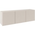 Selsey sunds ? meuble tv bas avec fa�ades � lamelles rainur�es, 3 portes, beige cachemire, 150 cm