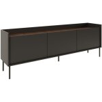 Selsey tovi ? meuble tv 3 portes ? noir / noyer du wisconsin? 175 cm