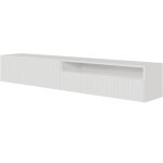 Selsey - veldio - meuble tv - 175 cm - suspendue avec niche - blanc