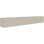 Selsey ? meuble tv mural suspendu 201, 6 cm ? fa�ades rainur�es en mdf ? corps en panneau stratifi� gris ...