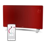 Radiateur intelligent wi - fi en verre sencor scf 4742rd - 2400 w - 2 niveaux - thermostat - rouge