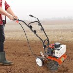 1. 7hp 2 - stroke 2 - cycle petrol rototiller 43cc motoculteur  roues motrices garden lawn tiller hauteur ...