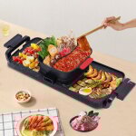 2 in1 barbecue pot chaud coren bbq grill shabu hotpot pole  griller gril