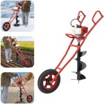 52cc creuseur de fosss + monocycle avec tarire - tarire  terre, creuseur de tranches, rouge, pour ...