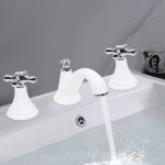 Blanc mlangeur 3 trous pour lavabo interface standard g1 / 2 pouce mlangeur