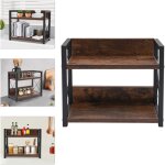 Etag�re � deux niveaux, �tag�re de cuisine en bois, �tag�re de cuisine, �tag�re � �pices de comptoir, ...