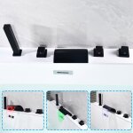 Moderne 5 trous robinetterie de bord de baignoire led cascade robinetterie de baignoire ensemble de douche ...