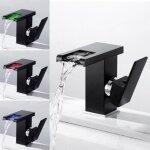 Senderpick - robinet de lavabo cascade led rgb robinet de salle de bain lavabo mitigeur monocommande
