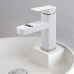 Robinet de salle de bain - led numrique mlangeur de lavabo salle de bain mitigeur g1 / 2 pouces interface ...