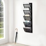 Senderpick - tagère murale à 5 niveaux pour documents, chaque niveau pouvant supporter environ 11 livres, ... Senderpick - tagère murale à 5 niveaux pour documents, chaque niveau pouvant supporter environ 11 livres, ...