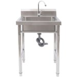 Senderpick - vier de cuisine �vier 1 bassin � droite �vier gastro lavabo en acier inoxydable 6061cm