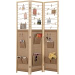 Sparateur de pice  3 panneaux, prsentoir pliable avec 8 poches, 4 crochets, cordes de suspension ...