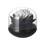 1pc bote de rangement en acrylique pour coton - tige - noir