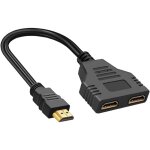 Serbia - cble adaptateur rpartiteur, 1 entre 2 sorties, 30 cm, noir