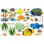 Serbia - un lot de stickers muraux poissons tropicaux stickers muraux d�cor de mur autocollant amovible ...