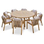 Serena - ensemble repas de jardin 8 places en bois d'acacia dcb garden Serena - ensemble repas de jardin 8 places en bois d'acacia dcb garden