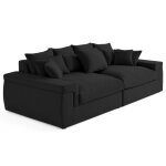 Lisa design - sergio - canap 4 places - assise profonde - en tissu - noir