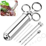 Seringue � marinade 60ml poire � sauce en acier inox 304 injecteur alimentaire ustensile cuisine avec ...