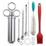 Seringue � marinade injecteur de viande en inox 304 seringue � sauce poire � jus marinade professionnelle ...