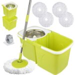 Serpilli�re avec seau essoreur et balai rotatif ? ensemble balai serpill�re pour lavage du sol seau double ...