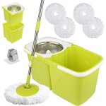 Serpilli�re avec seau essoreur et balai rotatif ? ensemble balai serpill�re pour lavage du sol seau double ...