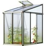 Gfp - serre adosse ella 32 - panneaux en polycarbonate d'env. 16 mm - 137x194 cm - aluminium