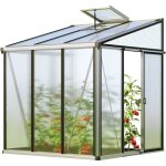 Gfp - serre adosse ella 33 - panneaux en polycarbonate d'env. 16 mm - 199x194 cm - aluminium