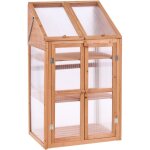Serre de balcon en bois  3 niveaux avec double porte et panneau transparent meuble de jardin marron ...