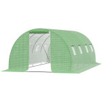 Serre de jardin de 18 m� : 6 m (l) x 3 m (l) x 2 m (h) - 8 fen�tres, porte coulissante zipp�e - structure ...