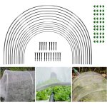 Serre jardin - 30 pcs kit maison cerceau jardin, arceaux pour serre tunnel, kit serre cadre tunnel filet ...