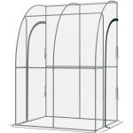 Serre de jardin serre de jardin adoss�e serre adoss�e 2 portes zipp�es enroulables acier pvc transparent ...