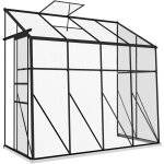Outsunny - serre de jardin adosse serre adosse dim. 2, 53l x 1, 27l x 2, 4h m fondation porte coulissante ...